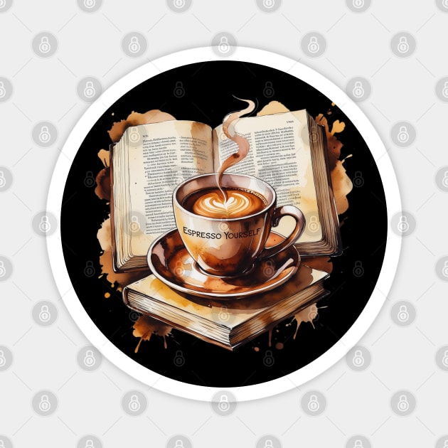 Espresso Yourself One Book at Time Magnet by SR8891